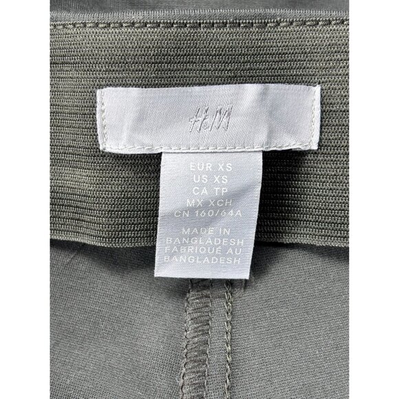 H&M Womens Olive Trousers XS Viscose Blend Straight Leg Made In Bangladesh - Picture 10 of 11
